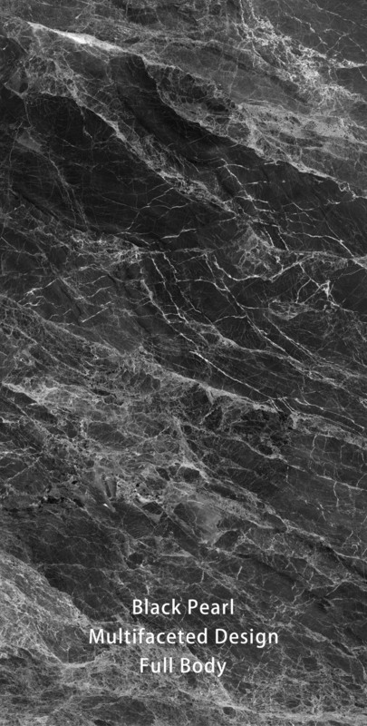 Imitación de piedra 3D Moderno negro brillante porcelana 600x1200mm para el piso exterior de la habitación