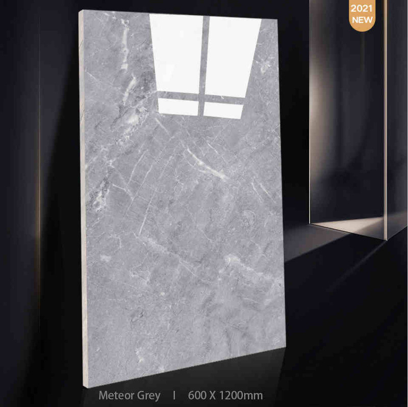 600X1200mm Imitación de piedra moderna azulejos de porcelana gris vidriada para habitaciones interiores / exteriores