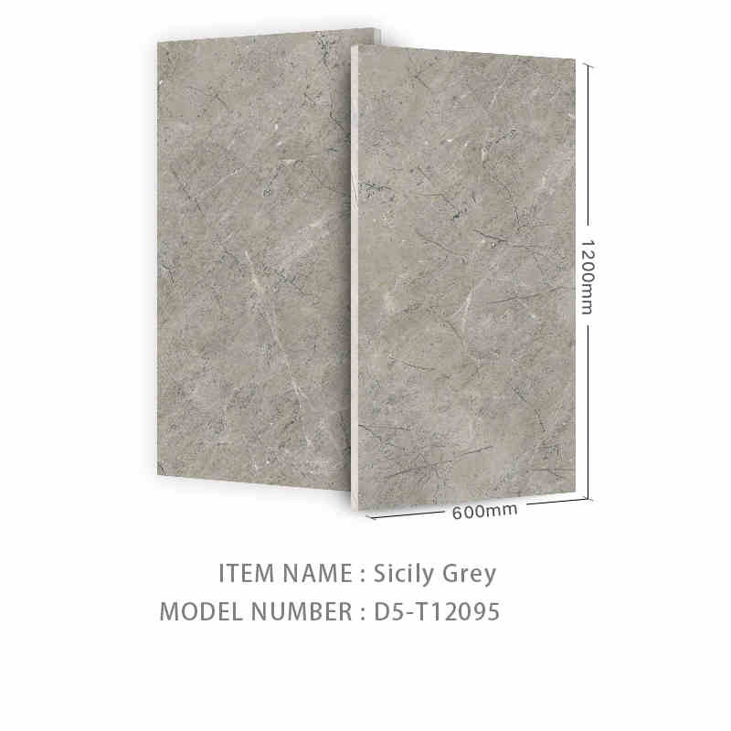 600 X 1200 MM Grisa Vintage Imitación de piedra texturizada Superficie Moderno azulejos de baño