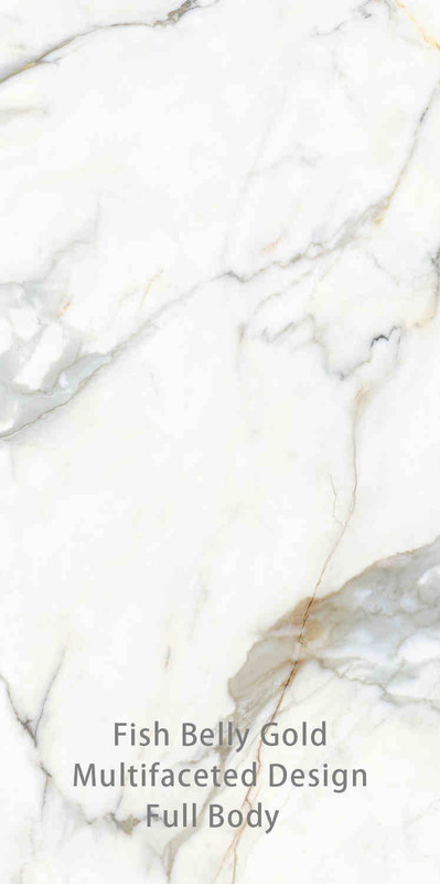 Blanco y oro 900x1800MM Tiles de porcelana de superficie de roca para decoración moderna
