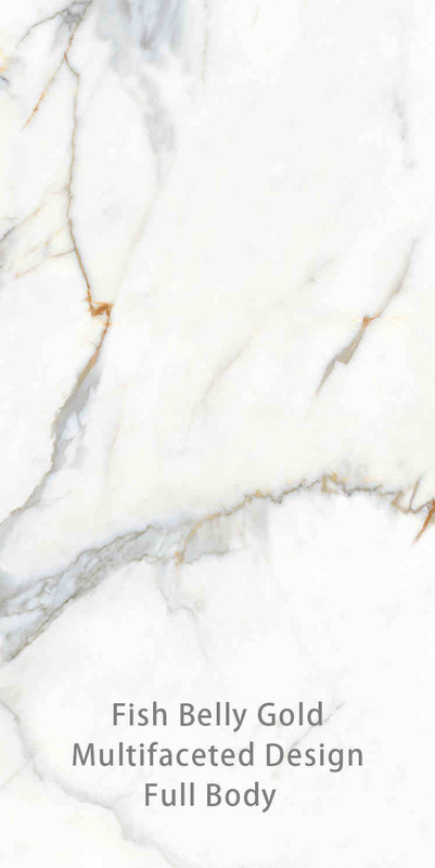 Blanco y oro 900x1800MM Tiles de porcelana de superficie de roca para decoración moderna